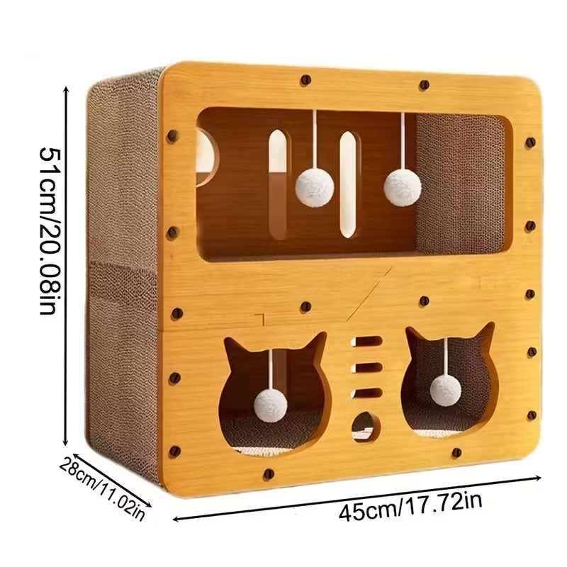 2-Tier Deluxe Cardboard Cat House & Scratching Villa – The Ultimate Eco-Friendly Play Tower