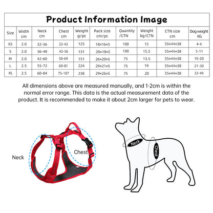 Reflective No-Pull Dog Harness & Leash Set – Breathable Escape-Proof H-Type Vest for Large & Medium Breeds