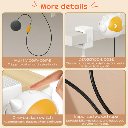 Automatic Interactive Cat Toy Ball – Electric Self-Rotating & Jumping Teaser with Hairball Support