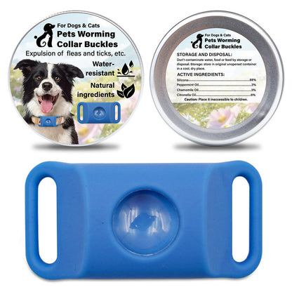 Pet Cat Dog Flea and Tick Prevention Silicone Collar with Insect Repellent Tag, Anti-Flea and Anti-Tick