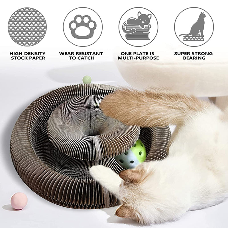 3 in 1 Organ Foldable Cat Scratch Board Toy with Bell, interactive toy