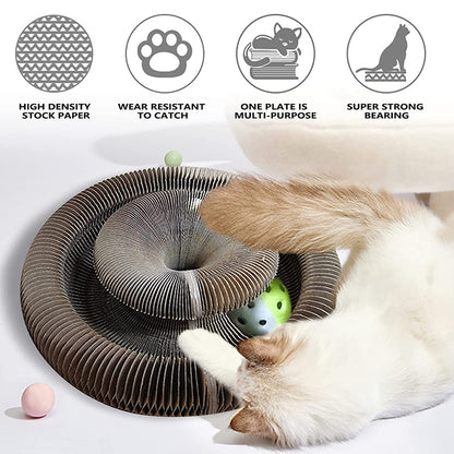 3 in 1 Organ Foldable Cat Scratch Board Toy with Bell, interactive toy