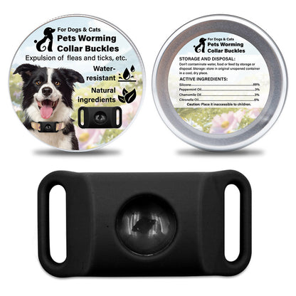 Pet Cat Dog Flea and Tick Prevention Silicone Collar with Insect Repellent Tag, Anti-Flea and Anti-Tick