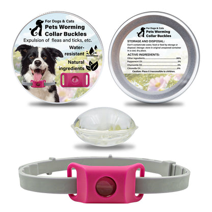 Pet Cat Dog Flea and Tick Prevention Silicone Collar with Insect Repellent Tag, Anti-Flea and Anti-Tick