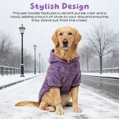 Warm Winter Dog Hoodie – Fleece-Lined Outdoor Coat for Golden Retrievers, Labradors & Large Breeds