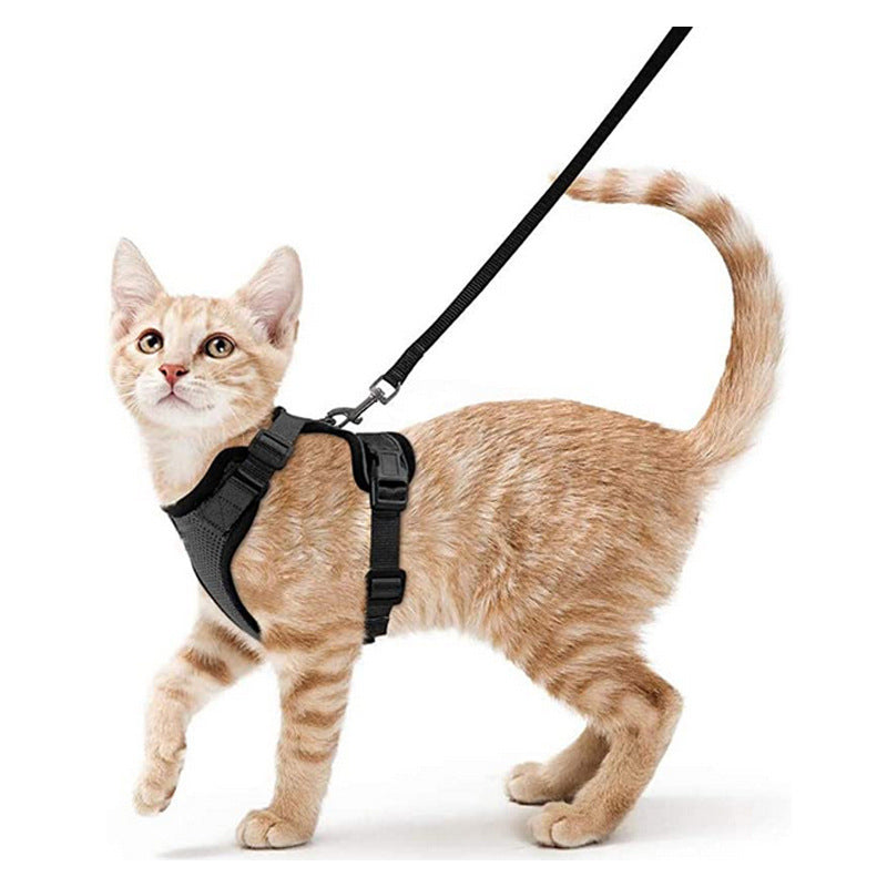 Reflective Escape-Proof Cat Harness & Leash Set – Soft Breathable Mesh Walking Vest