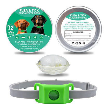 Pet Cat Dog Flea and Tick Prevention Silicone Collar with Insect Repellent Tag, Anti-Flea and Anti-Tick