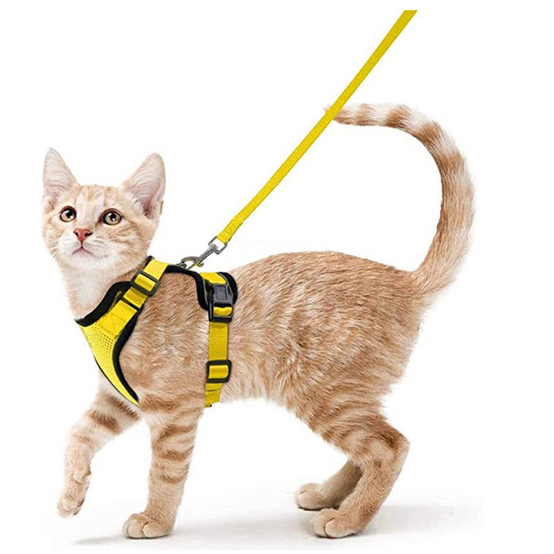Reflective Escape-Proof Cat Harness & Leash Set – Soft Breathable Mesh Walking Vest