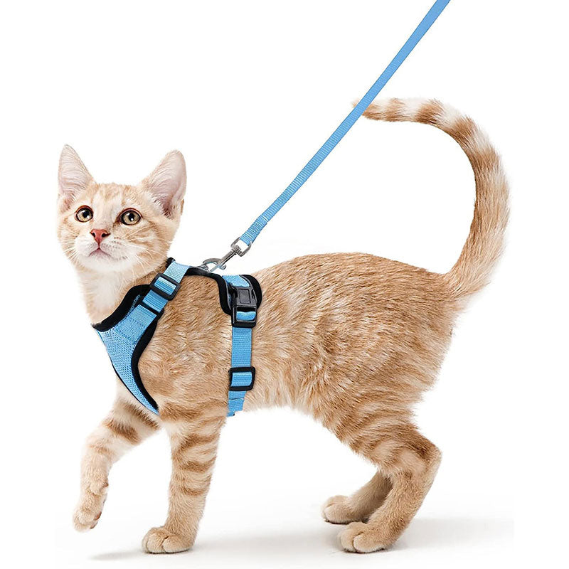 Reflective Escape-Proof Cat Harness & Leash Set – Soft Breathable Mesh Walking Vest
