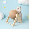 Solid Wood Rotating Cat Scratching Ball – Interactive Claw Mill & Sisal Rope Exercise Toy