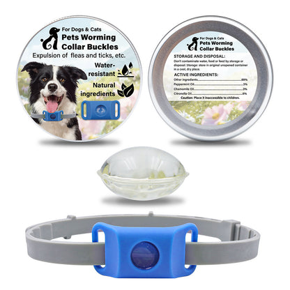Pet Cat Dog Flea and Tick Prevention Silicone Collar with Insect Repellent Tag, Anti-Flea and Anti-Tick