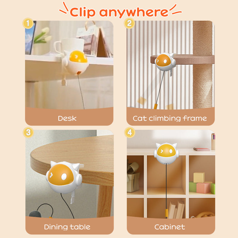 Automatic Interactive Cat Toy Ball – Electric Self-Rotating & Jumping Teaser with Hairball Support