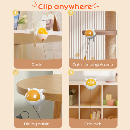 Automatic Interactive Cat Toy Ball – Electric Self-Rotating & Jumping Teaser with Hairball Support