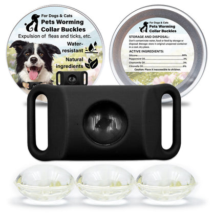 Pet Cat Dog Flea and Tick Prevention Silicone Collar with Insect Repellent Tag, Anti-Flea and Anti-Tick