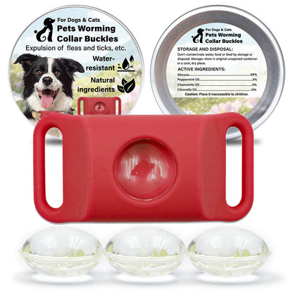 Pet Cat Dog Flea and Tick Prevention Silicone Collar with Insect Repellent Tag, Anti-Flea and Anti-Tick
