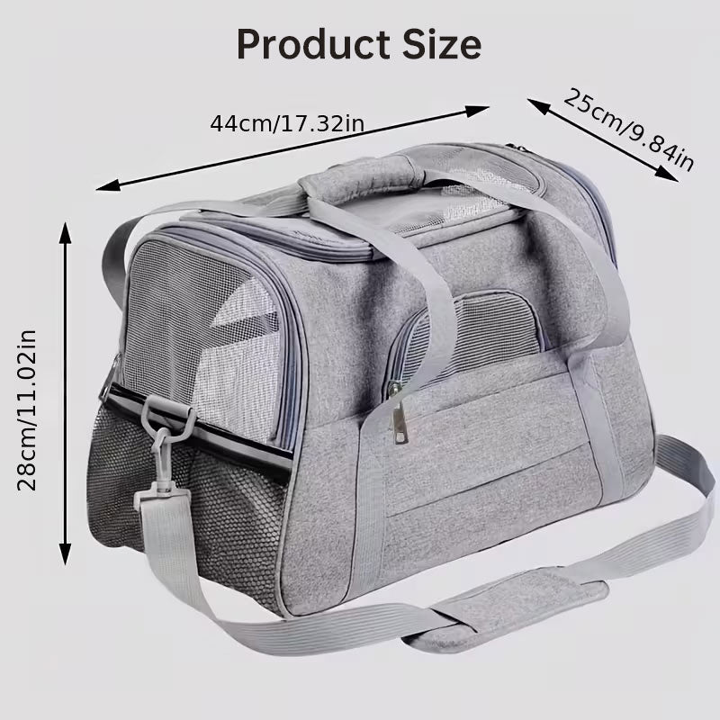 Premium Breathable Pet Travel Carrier – Foldable & Expandable Soft-Sided Bag for Cats & Small Dogs