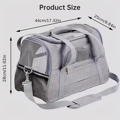 Premium Breathable Pet Travel Carrier – Foldable & Expandable Soft-Sided Bag for Cats & Small Dogs