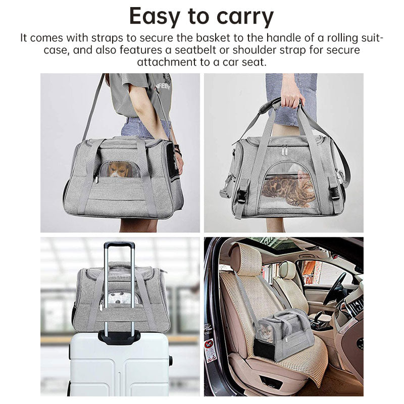 Premium Breathable Pet Travel Carrier – Foldable & Expandable Soft-Sided Bag for Cats & Small Dogs
