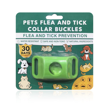 Pet Cat Dog Flea and Tick Prevention Silicone Collar with Insect Repellent Tag, Anti-Flea and Anti-Tick