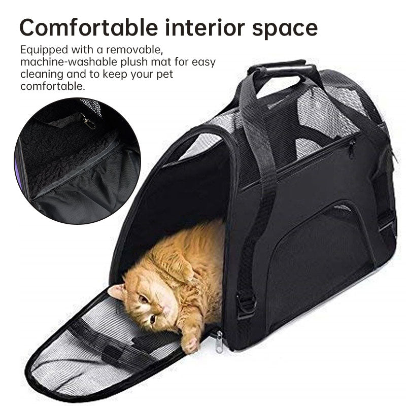 Premium Breathable Pet Travel Carrier – Foldable & Expandable Soft-Sided Bag for Cats & Small Dogs
