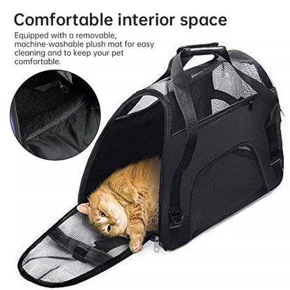 Premium Breathable Pet Travel Carrier – Foldable & Expandable Soft-Sided Bag for Cats & Small Dogs