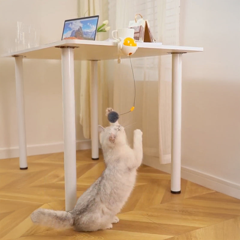 Automatic Interactive Cat Toy Ball – Electric Self-Rotating & Jumping Teaser with Hairball Support