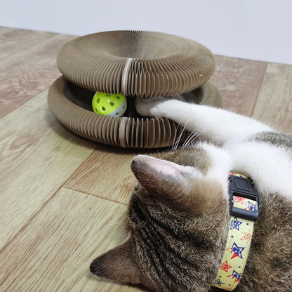 3 in 1 Organ Foldable Cat Scratch Board Toy with Bell, interactive toy