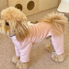 Elastic Four-Legged Dog Onesie – Cozy Cream Winter Pajamas & Shedding Control Base Shirt