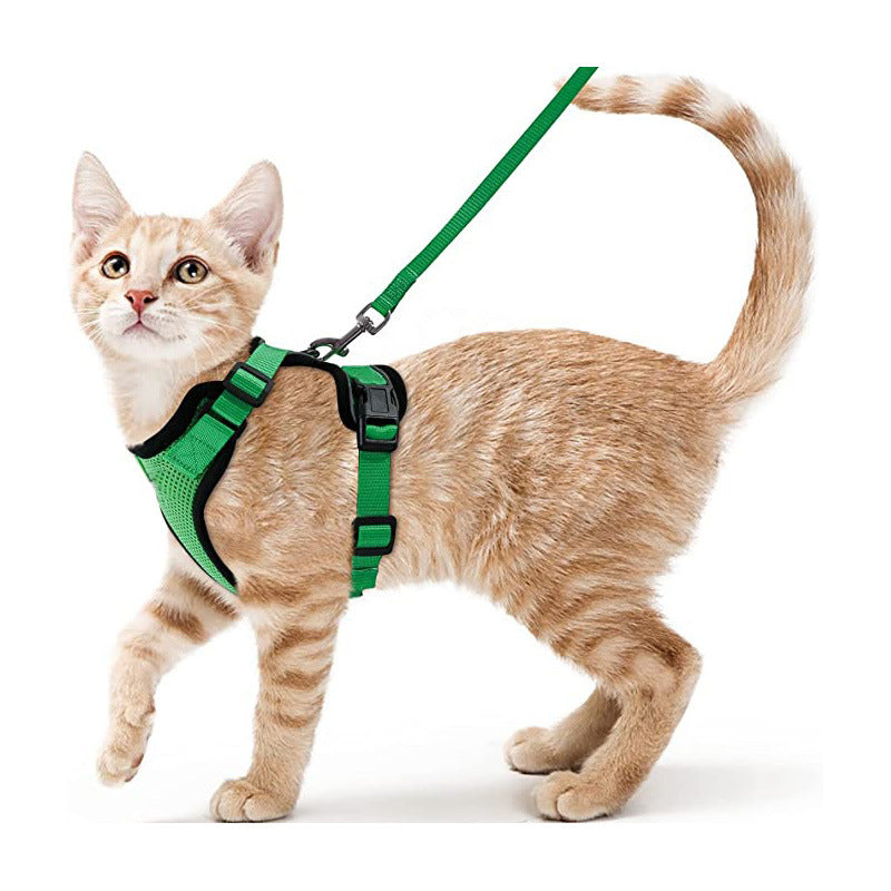 Reflective Escape-Proof Cat Harness & Leash Set – Soft Breathable Mesh Walking Vest