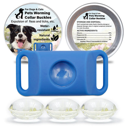 Pet Cat Dog Flea and Tick Prevention Silicone Collar with Insect Repellent Tag, Anti-Flea and Anti-Tick
