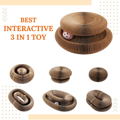3 in 1 Organ Foldable Cat Scratch Board Toy with Bell, interactive toy