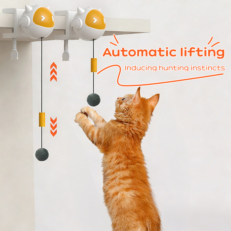 Automatic Interactive Cat Toy Ball – Electric Self-Rotating & Jumping Teaser with Hairball Support