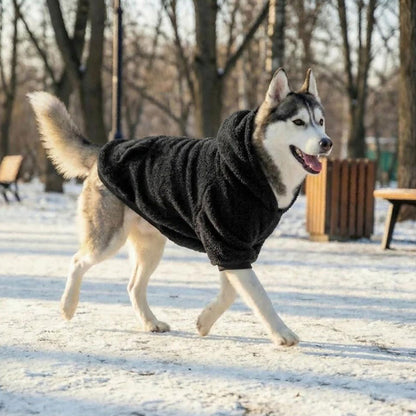Warm Winter Dog Hoodie – Fleece-Lined Outdoor Coat for Golden Retrievers, Labradors & Large Breeds