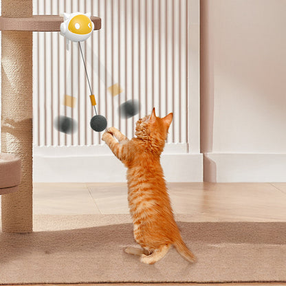 Automatic Interactive Cat Toy Ball – Electric Self-Rotating & Jumping Teaser with Hairball Support