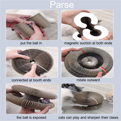 3 in 1 Organ Foldable Cat Scratch Board Toy with Bell, interactive toy