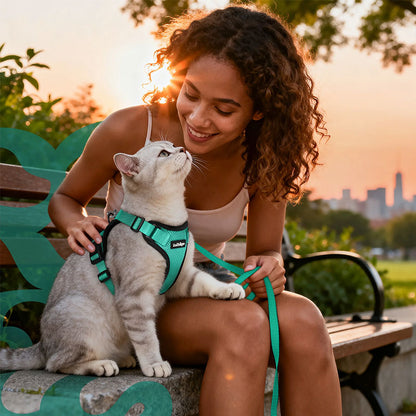 Reflective Escape-Proof Cat Harness & Leash Set – Soft Breathable Mesh Walking Vest