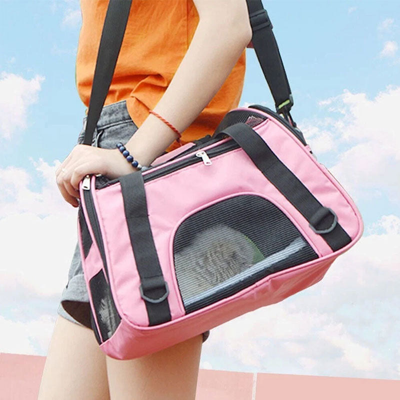 Premium Breathable Pet Travel Carrier – Foldable & Expandable Soft-Sided Bag for Cats & Small Dogs