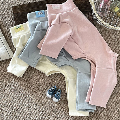 Elastic Four-Legged Dog Onesie – Cozy Cream Winter Pajamas & Shedding Control Base Shirt