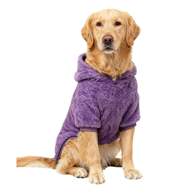 Warm Winter Dog Hoodie – Fleece-Lined Outdoor Coat for Golden Retrievers, Labradors & Large Breeds