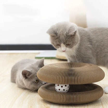 3 in 1 Organ Foldable Cat Scratch Board Toy with Bell, interactive toy